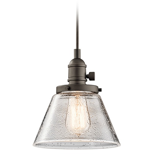 Seeded Glass Mini-Pendant in Bronze by Kichler Lighting