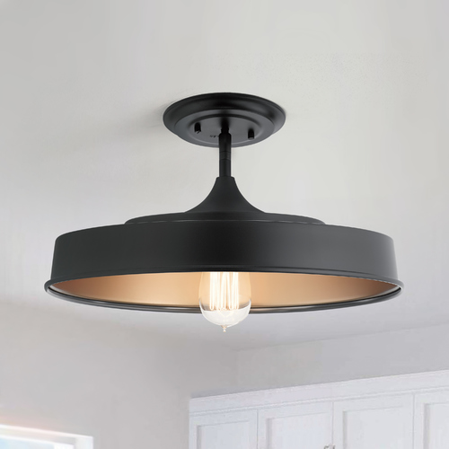 Elias 16-Inch Black Semi-Flush Mount by Kichler Lighting