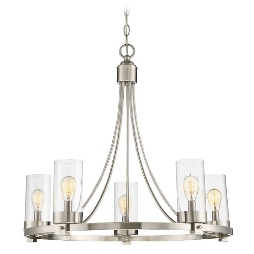 5-Light Chandelier in Brushed Nickel by Meridian