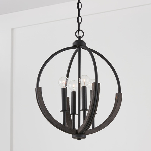 Clive 15.50-Inch Pendant in Carbon Grey & Black by Capital Lighting