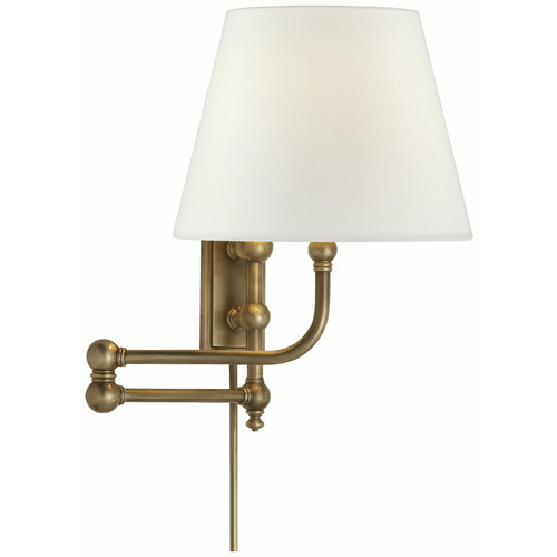 Visual Comfort Signature Collection Chapman & Myers Pimlico Antique-Burnished Brass Swing Arm Lamp