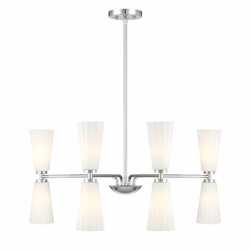 8-Light Chandelier in Chrome by Meridian