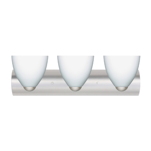 Modern Bathroom Light White Glass Satin Nickel by Besa Lighting