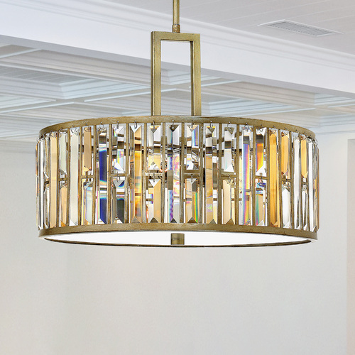 Gemma 21.25-Inch Crystal Pendant in Silver Leaf by Fredrick Ramond