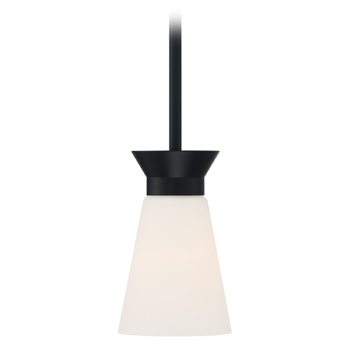 Caleta Black Mini-Pendant with Conical Shade by Satco Lighting