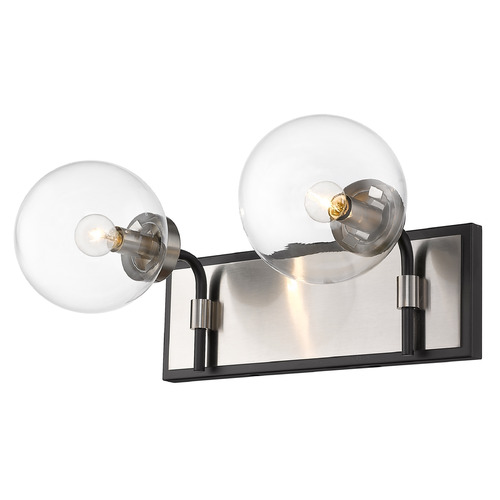 Z-Lite Parsons Matte Black & Brushed Nickel Bathroom Light by Z-Lite 477-2V-MB-BN