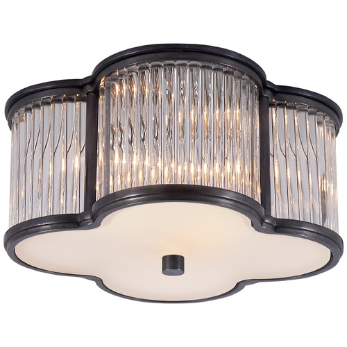 Visual Comfort Signature Collection Alexa Hampton Basil Small Flush Mount in Gun Metal by Visual Comfort Signature AH4014GMCGFG