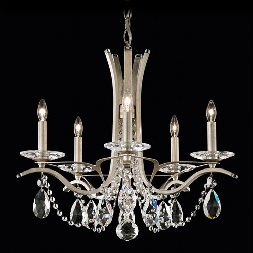 Schonbek Worldwide Lighting Vesca Antique Silver Crystal Chandelier