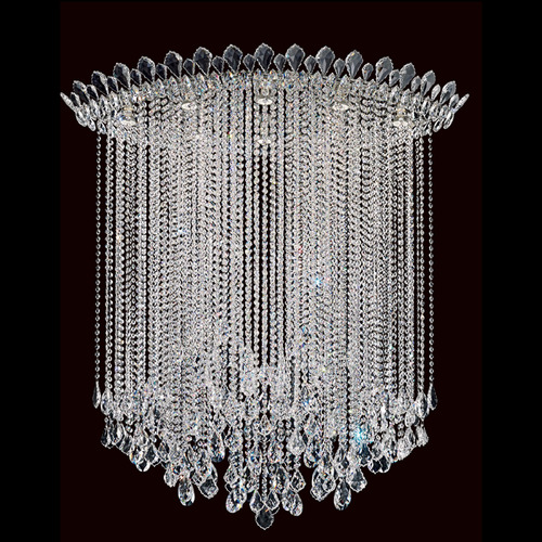 Schonbek Worldwide Lighting Trilliane Strands Polished Stainless Steel Flushmount Light