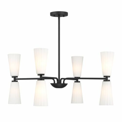 8-Light Chandelier in Matte Black by Meridian