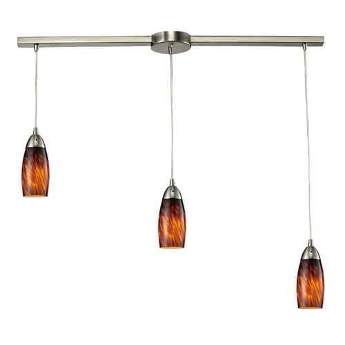 Elk Lighting Modern Multi-Light Pendant Light with Art Glass and 3-Lights 110-3L-ES