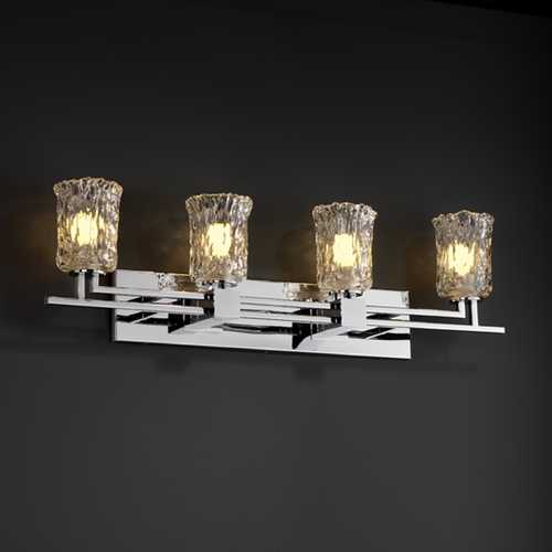 Veneto Luce Collection Chrome Bathroom Light by Justice Design Group