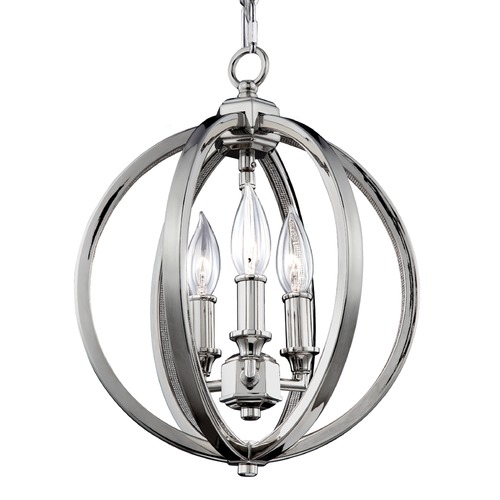 Visual Comfort Studio Collection Corinne Pendant in Polished Nickel by Visual Comfort Studio F3059/3PN