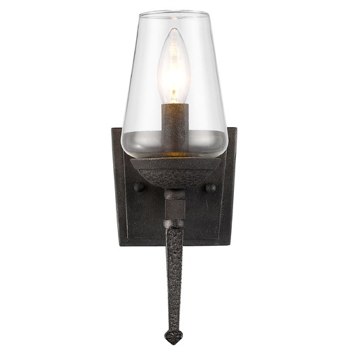 Marcellis Dark Natural Iron Sconce by Golden Lighting