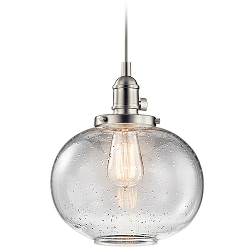 Seeded Glass Mini-Pendant in Brushed Nickel by Kichler Lighting