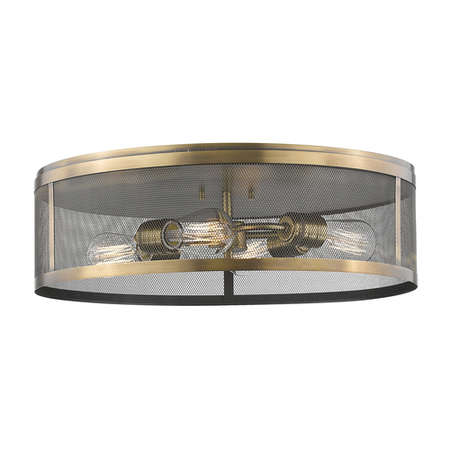 Meshsmith Natural Brass Flush Mount by Z-Lite