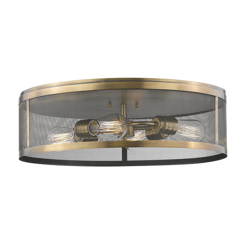 Z-Lite Meshsmith Natural Brass Flush Mount by Z-Lite 331F21-NB