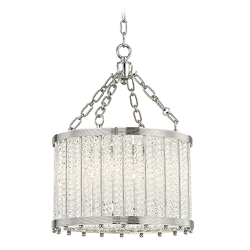 Hudson Valley Lighting Hudson Valley Lighting Shelby Polished Nickel Pendant Light with Drum Shade 8119-PN