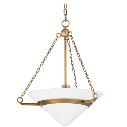 Troy Lighting Troy Lighting Amador Patina Brass Pendant Light with Conical Shade F8320-PBR