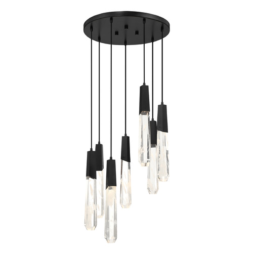 George Kovacs Drifting Droplets Coal LED Multi-Light Pendant with Abstract Shade