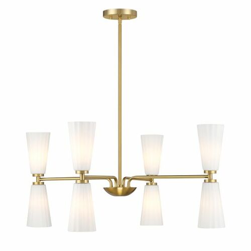 8-Light Chandelier in Natural Brass by Meridian