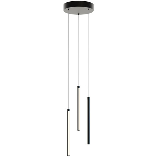 Afx Lighting Rosemont Black LED Multi-Light Pendant with Cylindrical Shade