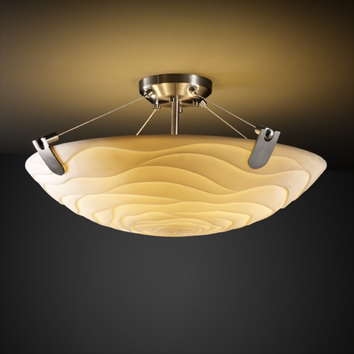 Justice Design Group Justice Design Group Porcelina Collection Semi-Flushmount Light PNA-9611-35-WAVE-NCKL