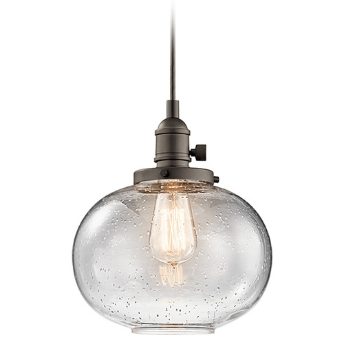 Kichler Lighting Seeded Glass Mini-Pendant in Bronze by Kichler Lighting 43852OZ