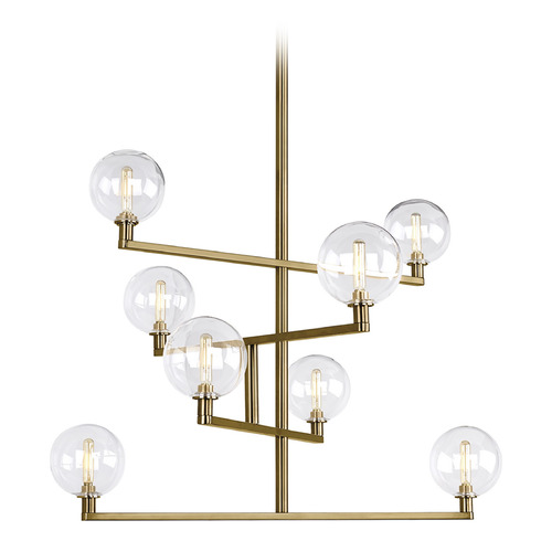 Gambit 8-Light Chandelier in Aged Brass by Visual Comfort Modern