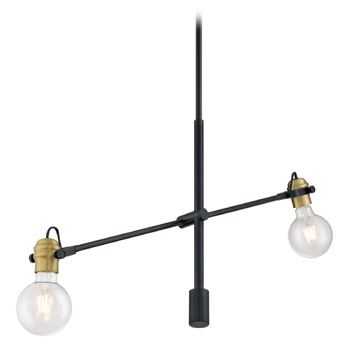 Mantra Black & Brass Accents Pendant by Satco Lighting