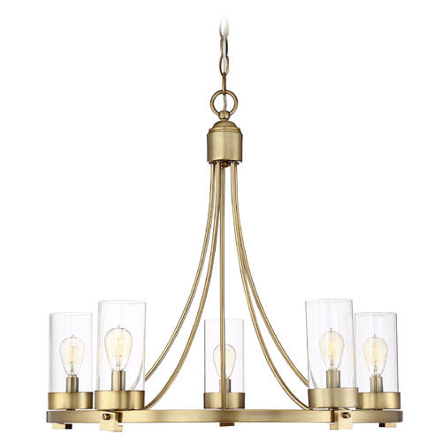 5-Light Chandelier in Natural Brass by Meridian