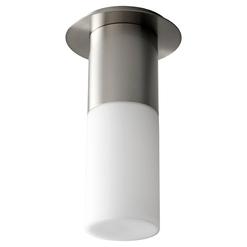 Pilar Large Glass Ceiling Mount in Satin Nickel by Oxygen Lighting