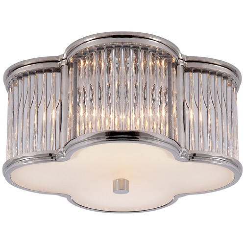 Alexa Hampton Basil Small Flush Mount in Nickel by Visual Comfort Signature