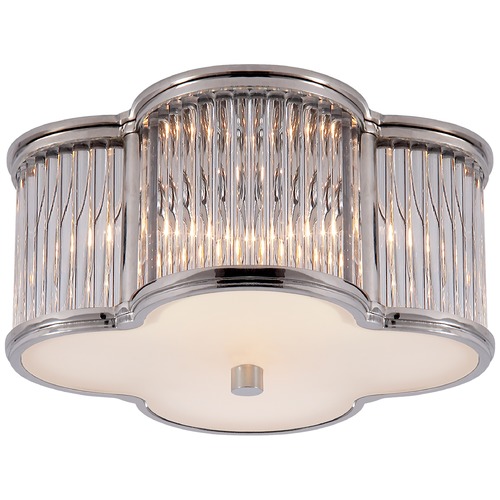 Visual Comfort Signature Collection Alexa Hampton Basil Small Flush Mount in Nickel by Visual Comfort Signature AH4014PNCGFG