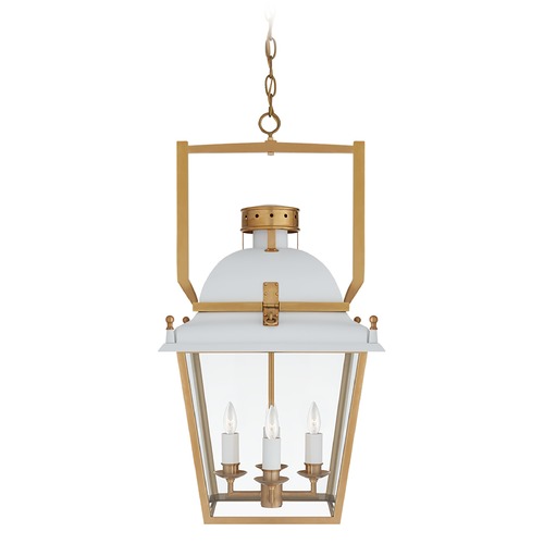 Visual Comfort Signature Collection Chapman & Myers Coventry Lantern in White & Brass by Visual Comfort Signature CHC5108WHTABCG