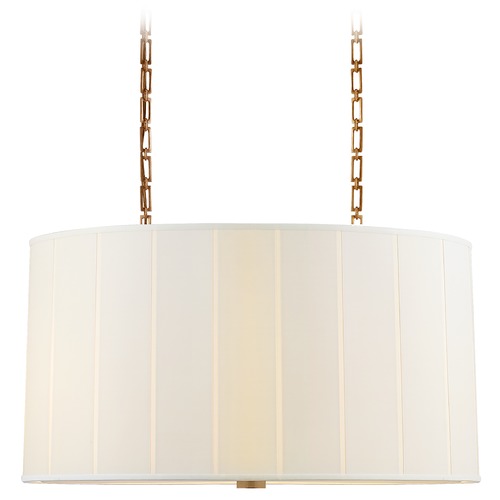 Visual Comfort Signature Collection Barbara Barry Perfect Pleat Oval Pendant in Brass by Visual Comfort Signature BBL5031SBS