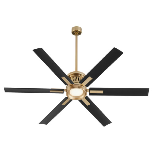 Zeus Aged Brass LED Ceiling Fan by Quorum Lighting
