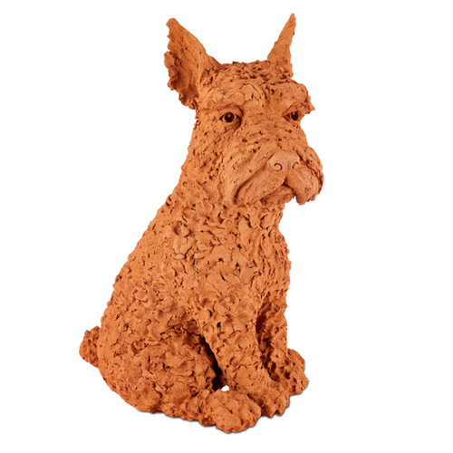 Currey and Company Oscar the Scottish Terrier Natural Terracotta Sculpture