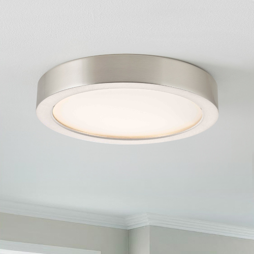 Design Classics Lighting Flat LED Light Surface Mount 6-Inch Round Satin Nickel 2700K 1077LM 6279-SN T16