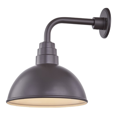 Bronze Gooseneck Barn Light with 12-Inch Dome Shade