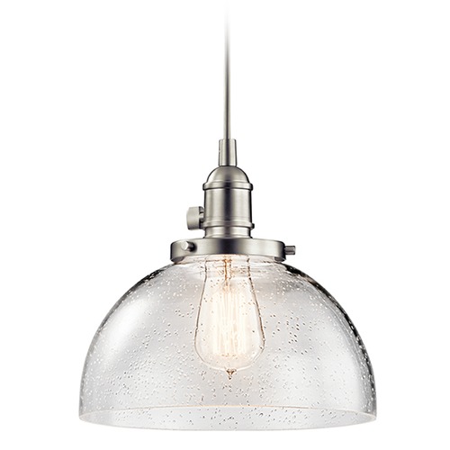 Kichler Lighting Seeded Glass Mini-Pendant in Brushed Nickel by Kichler Lighting 43853NI