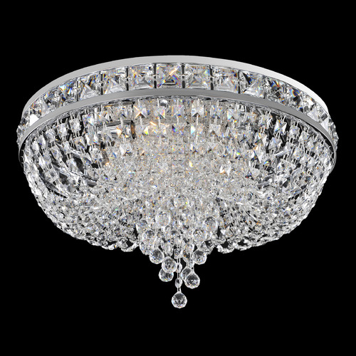 Allegri Crystal Cascata Polished Chrome Flushmount Light