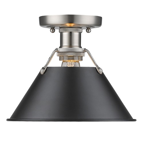 Orwell Semi-Flush Mount in Pewter & Black by Golden Lighting