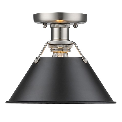 Golden Lighting Orwell Semi-Flush Mount in Pewter & Black by Golden Lighting 3306-FM PW-BLK