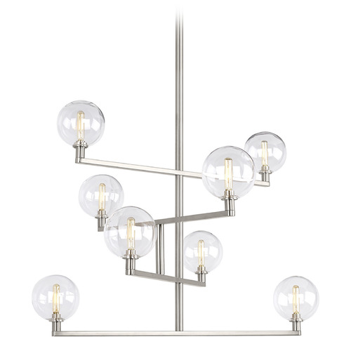 Visual Comfort Modern Collection Gambit 8-Light Chandelier in Satin Nickel by Visual Comfort Modern 700GMBCS
