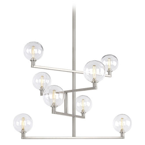 Gambit 8-Light Chandelier in Satin Nickel by Visual Comfort Modern