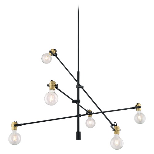 Satco Lighting Mantra Black & Brass Accents Pendant by Satco Lighting 60/6989