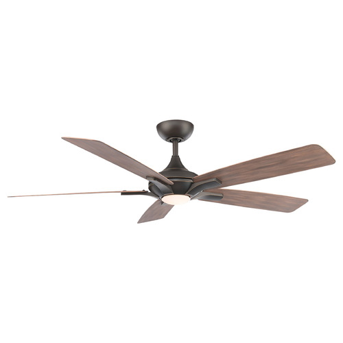 Modern Forms by WAC Lighting Modern Forms Mykonos 5 Oil Rubbed Bronze & Barn Wood LED Ceiling Fan with Light FR-W2008-60L35OBBW