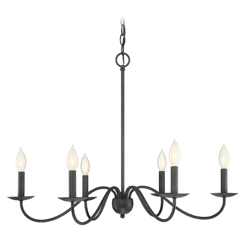 30-Inch Chandelier in Aged Iron by Meridian