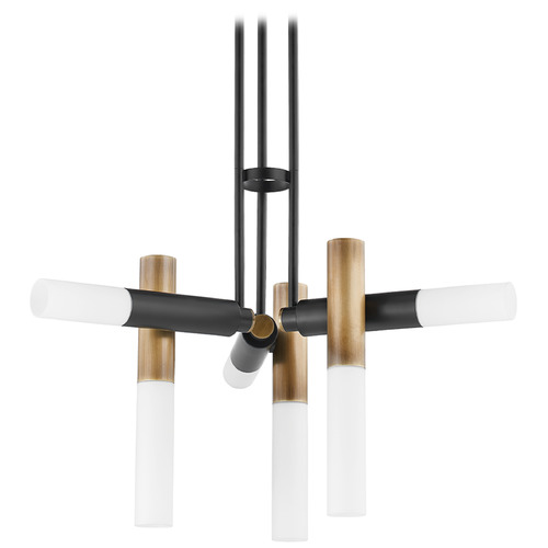 Troy Lighting Troy Lighting Koa Patina Brass & Soft Black Chandelier F8634-PBR/SBK
